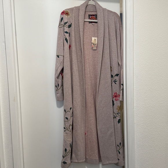 NEW Johnny Was Cozy Embroidered Shimmer Cardigan / Duster S - Picture 3 of 9